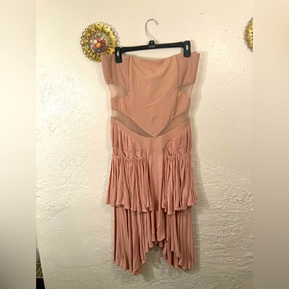 NWT Daya By Zendaya Drape Mesh Strapless Dress